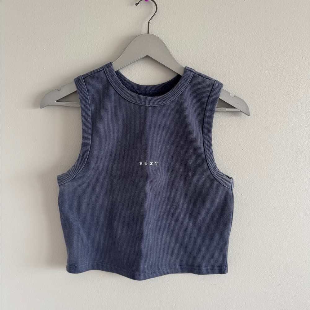 Roxy Navy Blue Sleeveless Crop Top